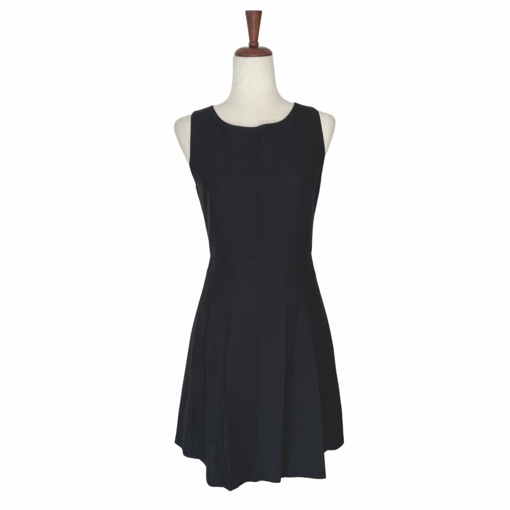 J.McLaughlin Dress Size 0 Women's Black Silk A-Line Old Money Pleated Designer
